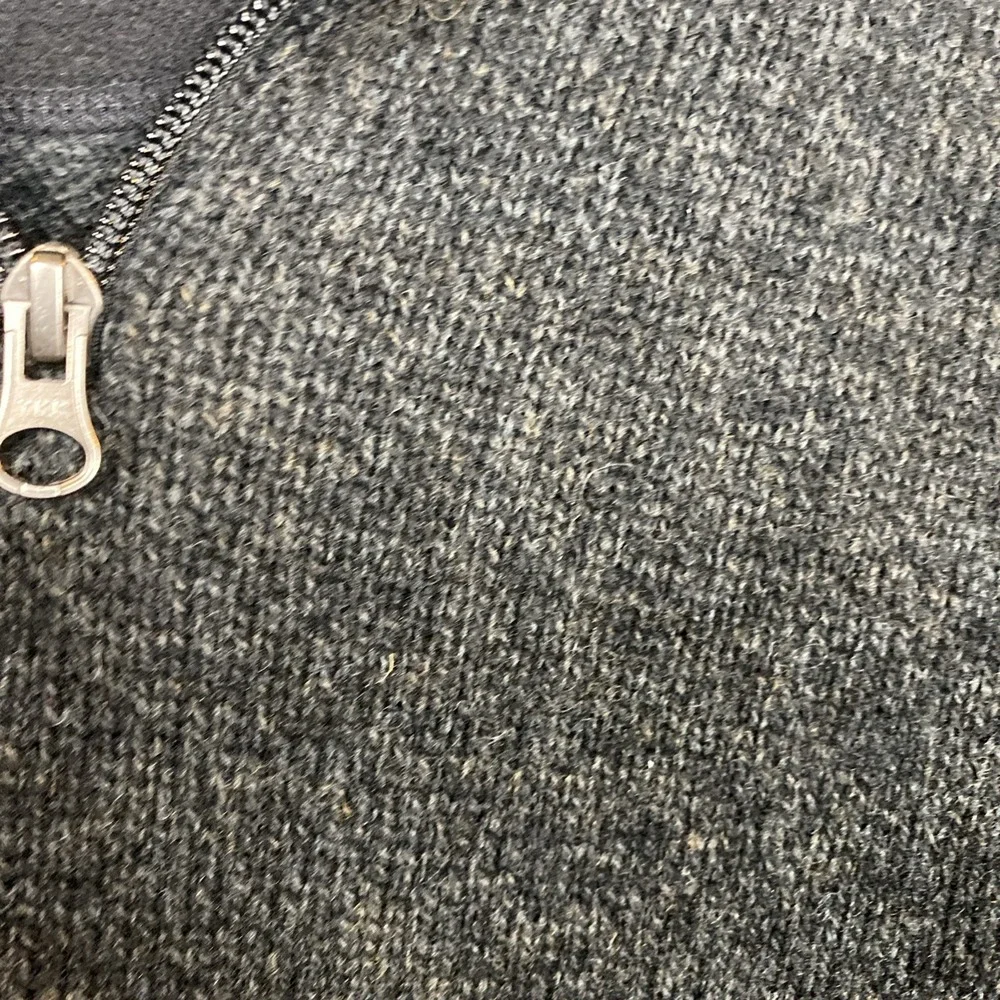 Woolrich‎ Sweater Mens Large Gray Onyx Heather Wool 1/4 Zip Pullover Sweatshirt